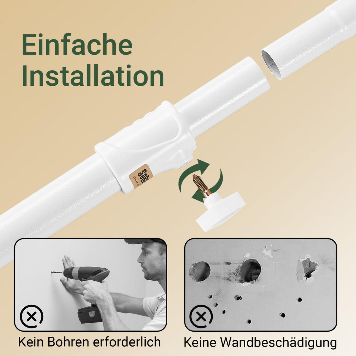 TELESKOP KLEIDERSTÄNDER Weiß - Weiß, Kunststoff (311/285/3cm) - SoBuy