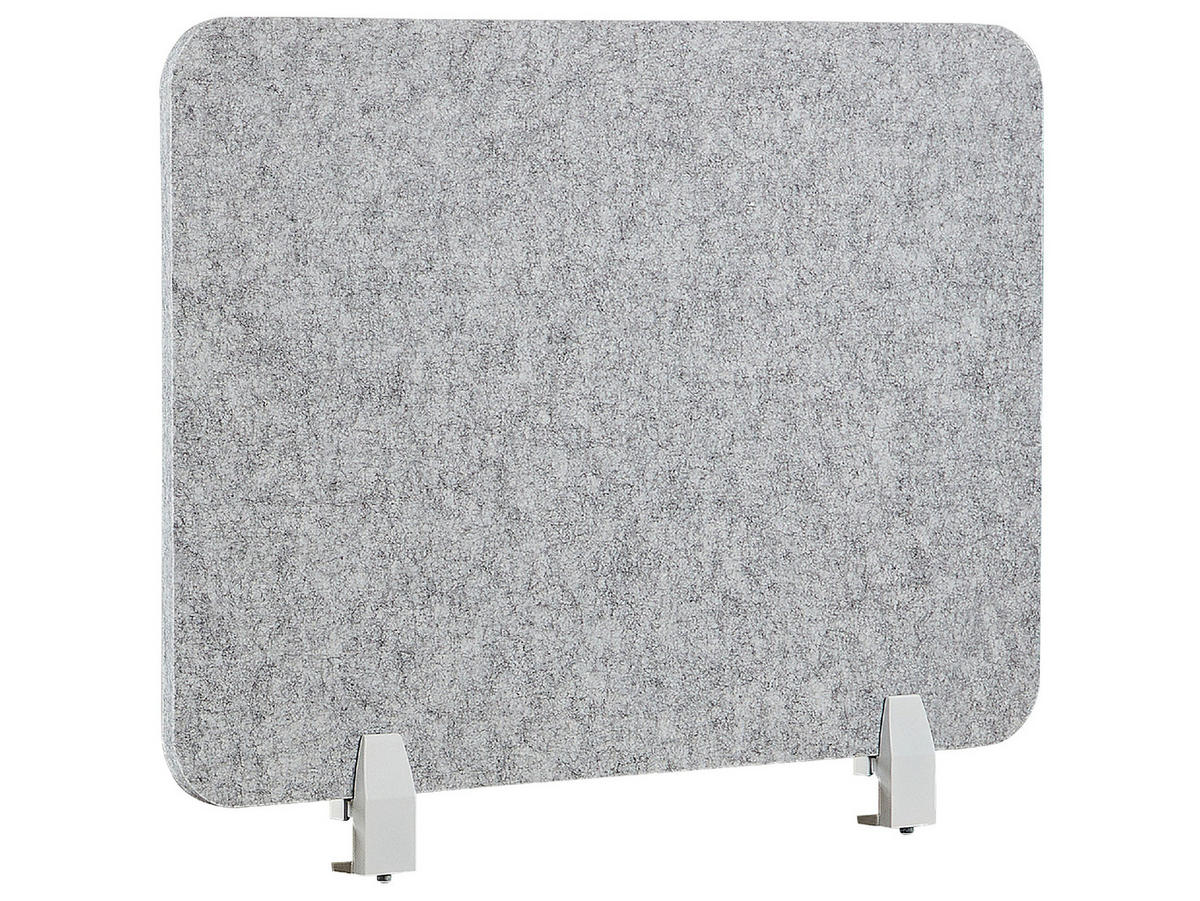 SCHREIBTISCHTRENNWAND 72 x 50 cm Hellgrau Split - Grau, Textil (72/50/1cm) - Beliani