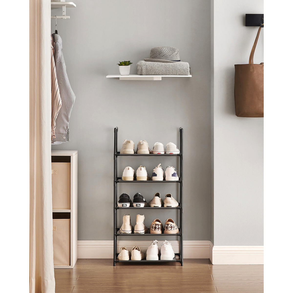 SCHUHREGAL LUANDA - Schwarz, Kunststoff (28/89/45cm) - Hansiro