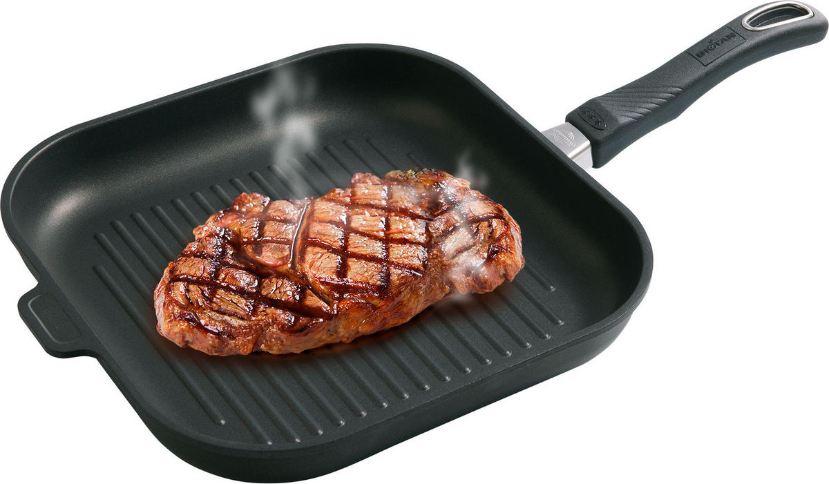 GRILLPFANNE 28 x 28cm - Schwarz, Kunststoff/Metall (28cm) - Gastrolux