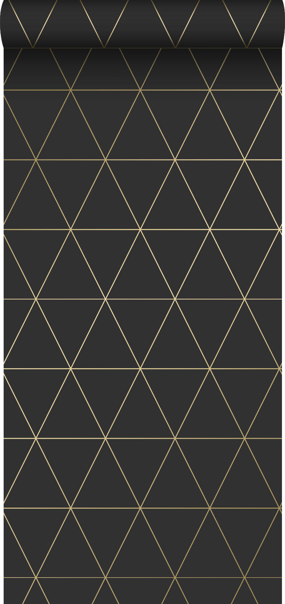 TAPETE grafische Dreiecke 53 cm x 10.05 m - Schwarz, Papier (53/1000cm) - Origin Wallcoverings