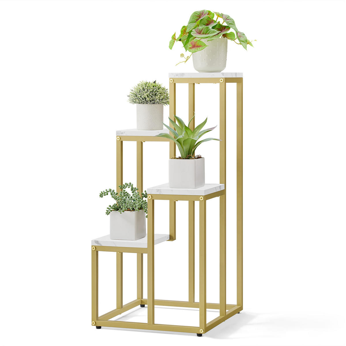 BLUMENSTÄNDER - Goldfarben/Creme, Metall (34/34/71cm) - Mat-Haus