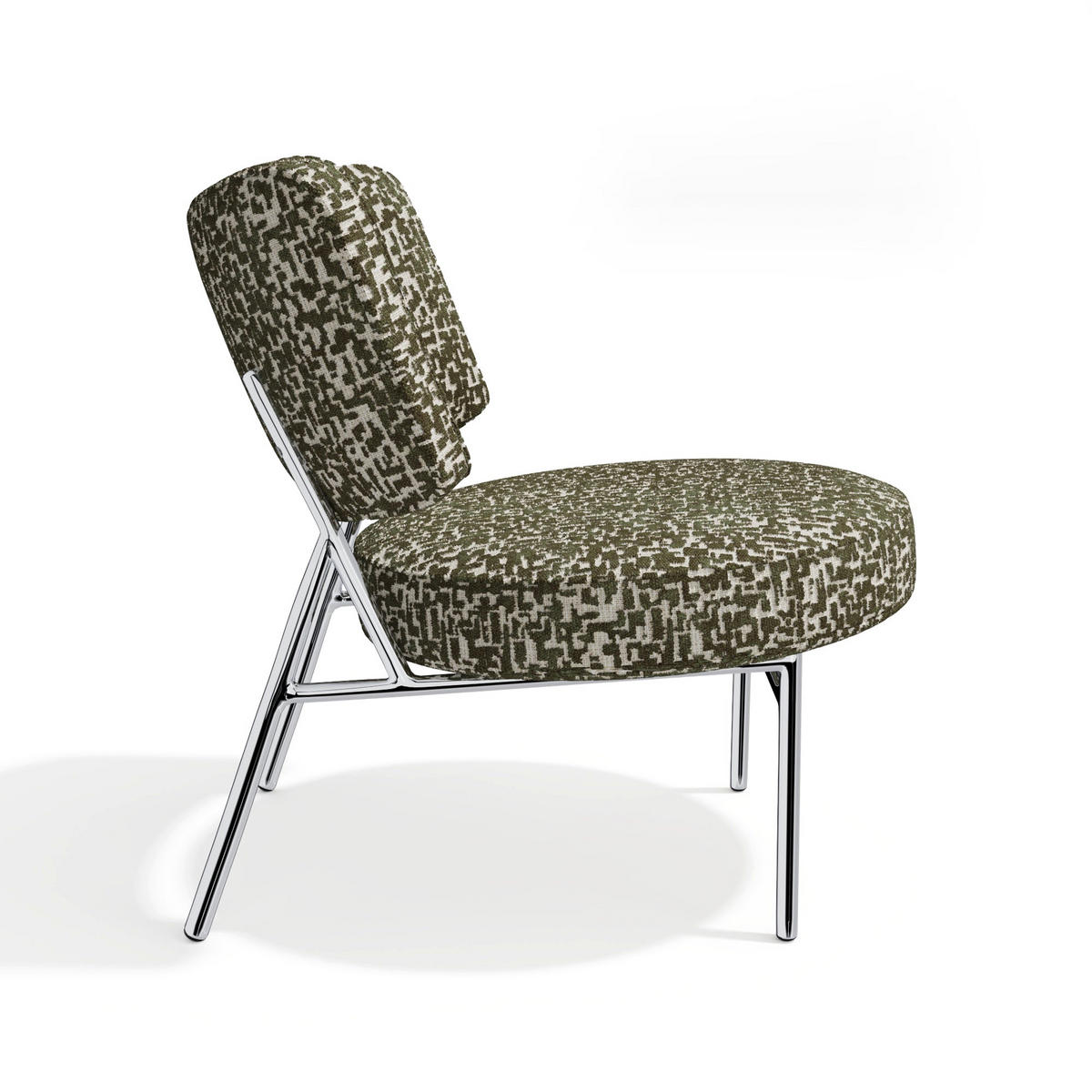 SESSEL Gemusterter texturierter Stoff 60cm - Olivgrün/Grün, Textil (60/70/71cm) - Sia Home