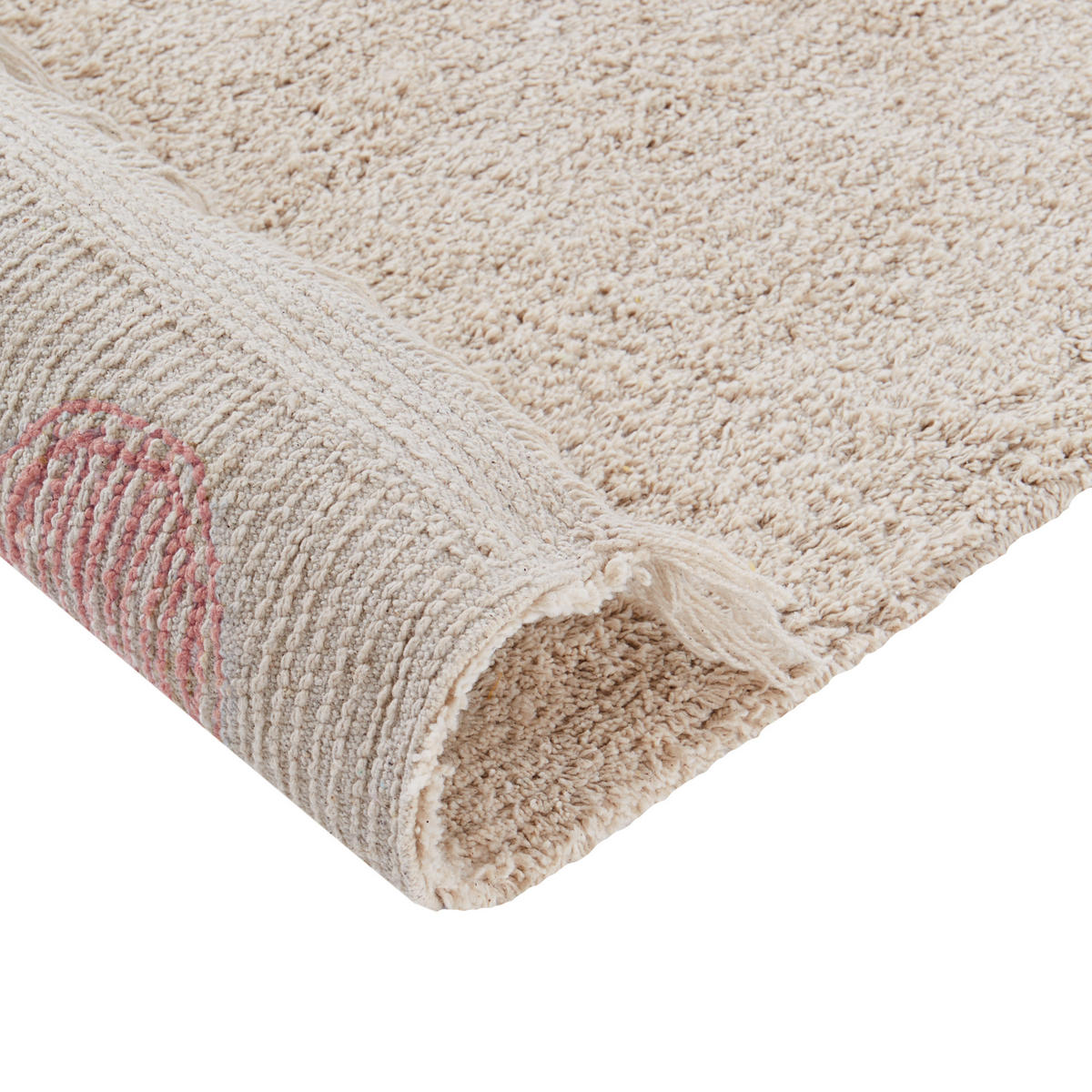 KURZFLOR-TEPPICH Beige 140/200 cm Dardere - Pink/Beige, Textil (140/200cm) - Beliani