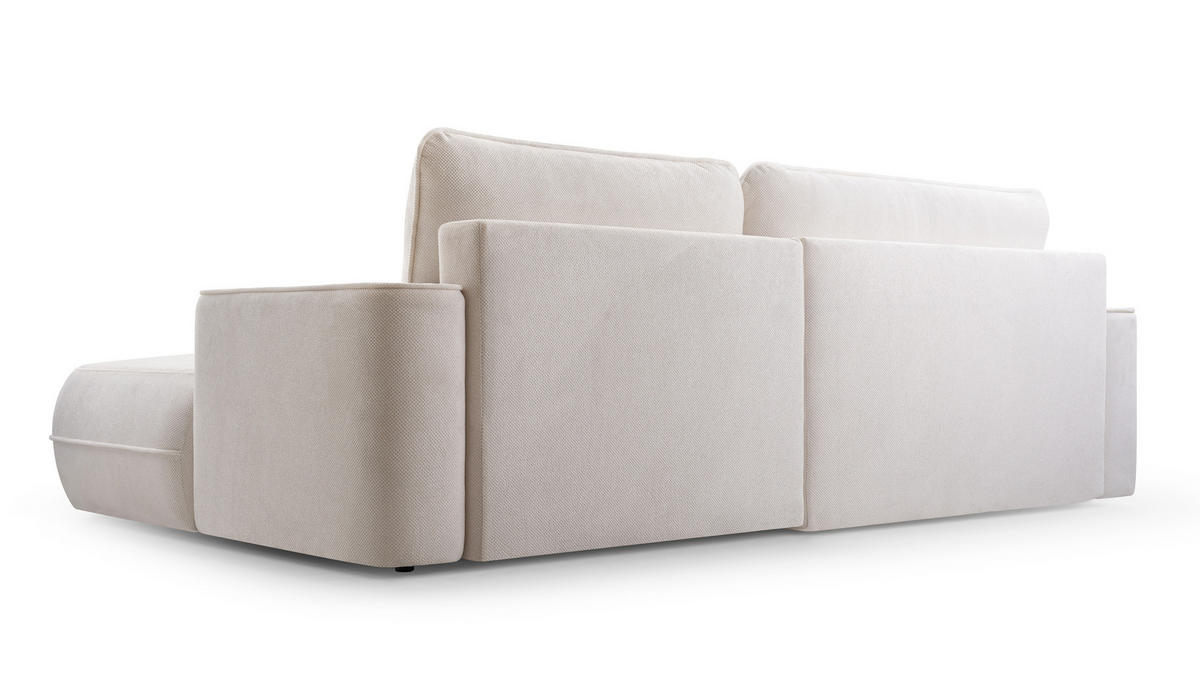 ECKCOUCH L Form Peoni Weiß 267/168/87 cm mit Schlaffunktion R - Schwarz/Weiß, Kunststoff/Textil (267/168cm) - AX Living