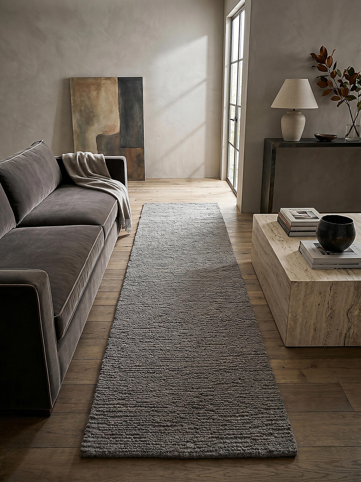 WOLLTEPPICH ALNE, einfarbig, Grau, 80 x 230 cm - Grau, Textil (80/230cm) - KADIMA DESIGN