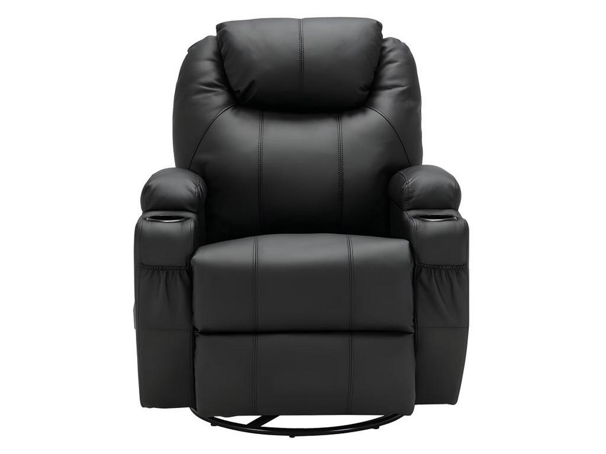 MASSAGESESSEL - Kunstleder - Schwarz - SILVANO - Schwarz, Leder (95/105/82cm) - Vente-Unique