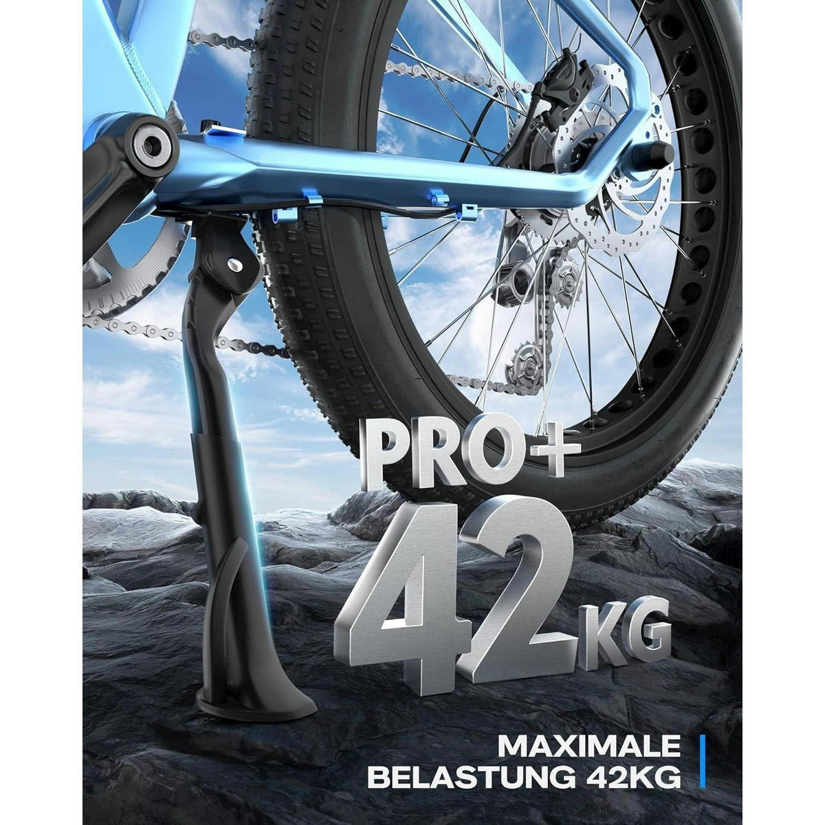 FAHRRADSTÄNDER höhenverstellbar 24-29 Zoll Aluminiumlegierung bis 42 kg Traglast - Schwarz, Metall (10/5/39cm)