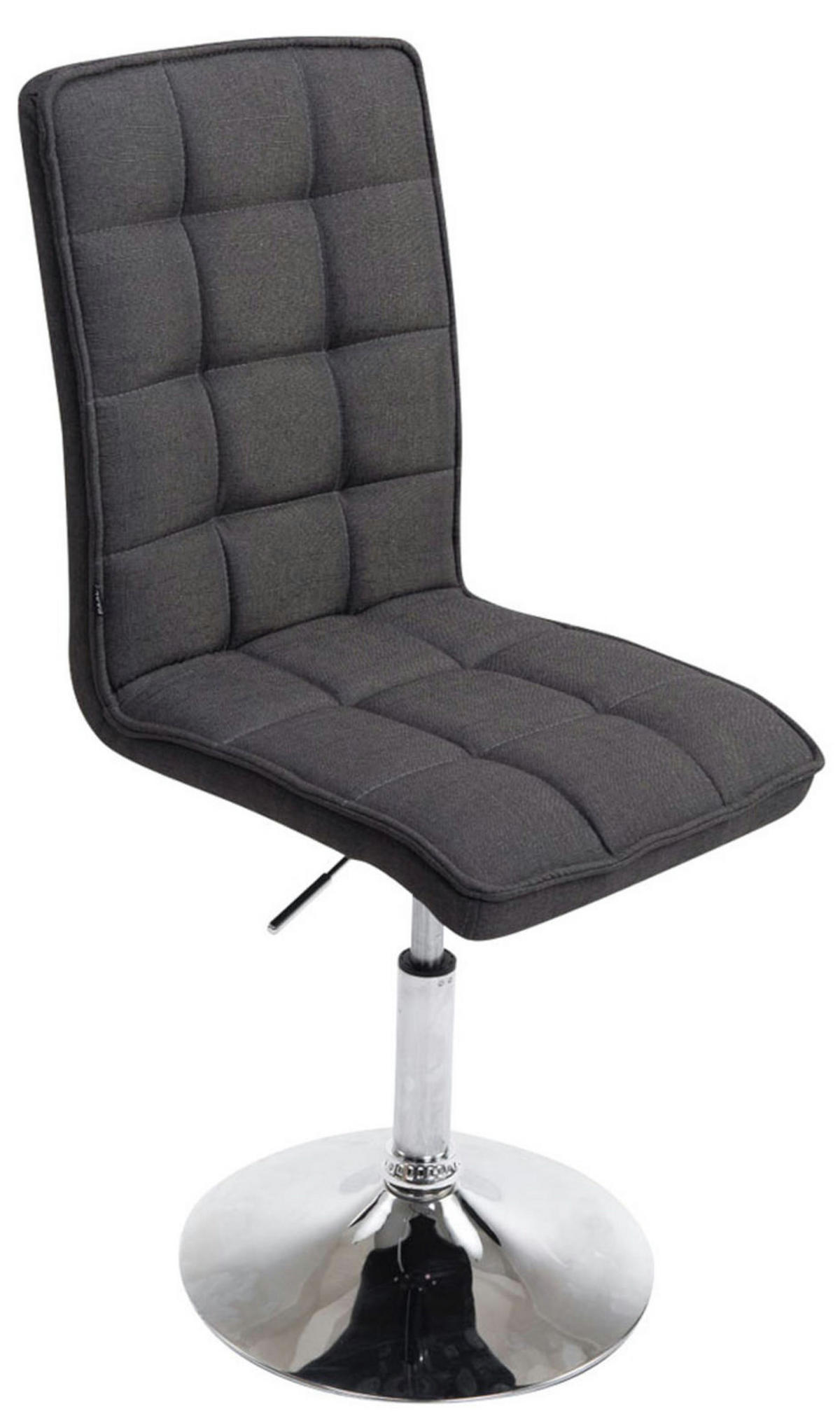 ESSZIMMERSTUHL 2er Set Stoff dunkelgrau - Chromfarben/Dunkelgrau, Textil/Metall (43/90/56cm) - CLP