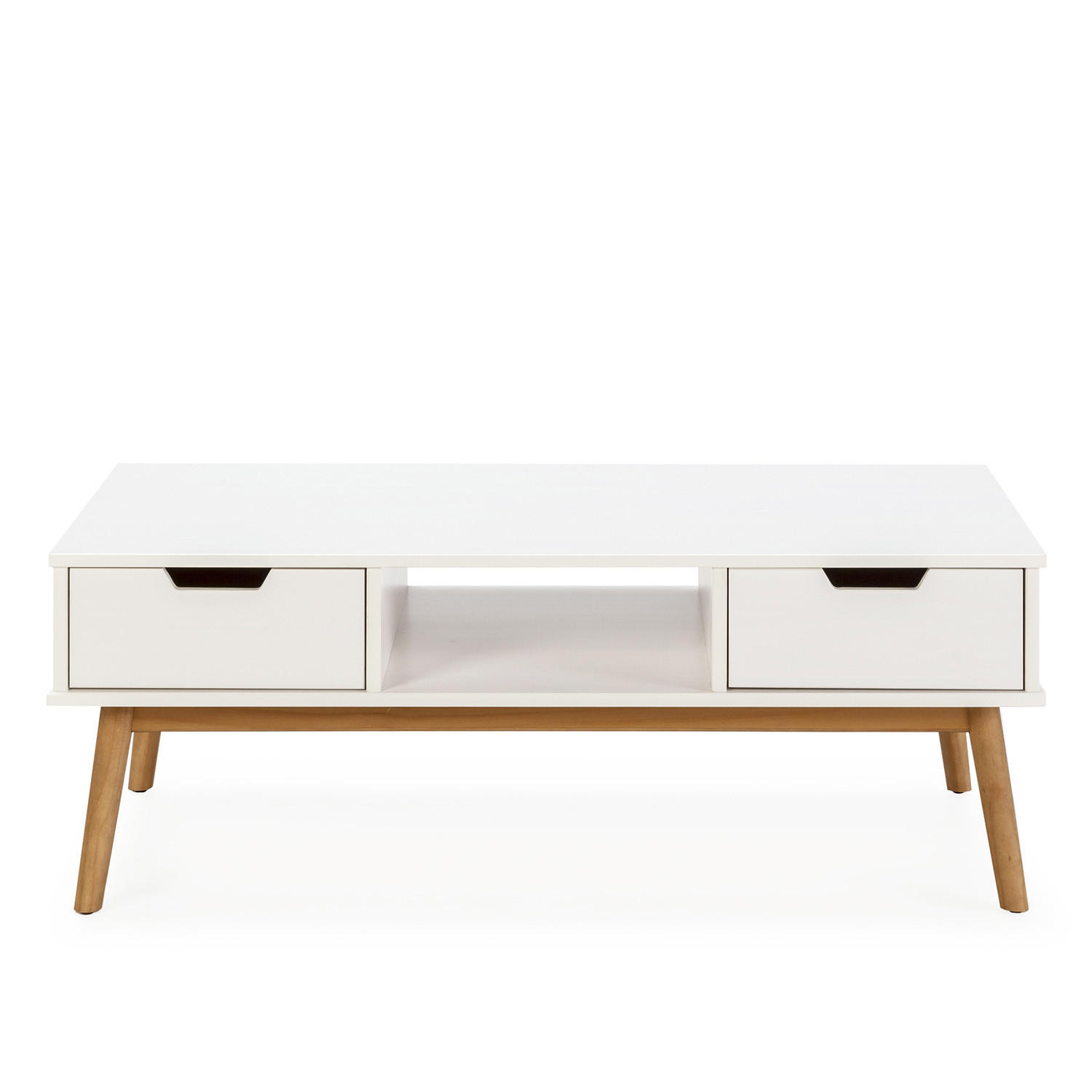 COUCHTISCH Baku weiß 2 Schubladen - Weiß, Holz (43/110/55cm) - VS Venta-stock