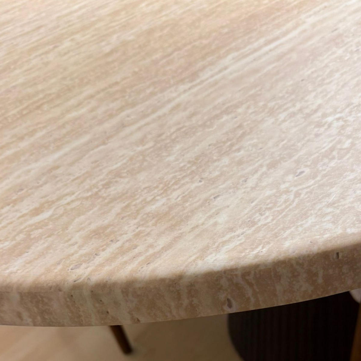 ESSTISCH Dervio beige oval Travertinoptik 200/100/75 cm - Beige, Holz/Stein (200/100/75cm) - alesvelt