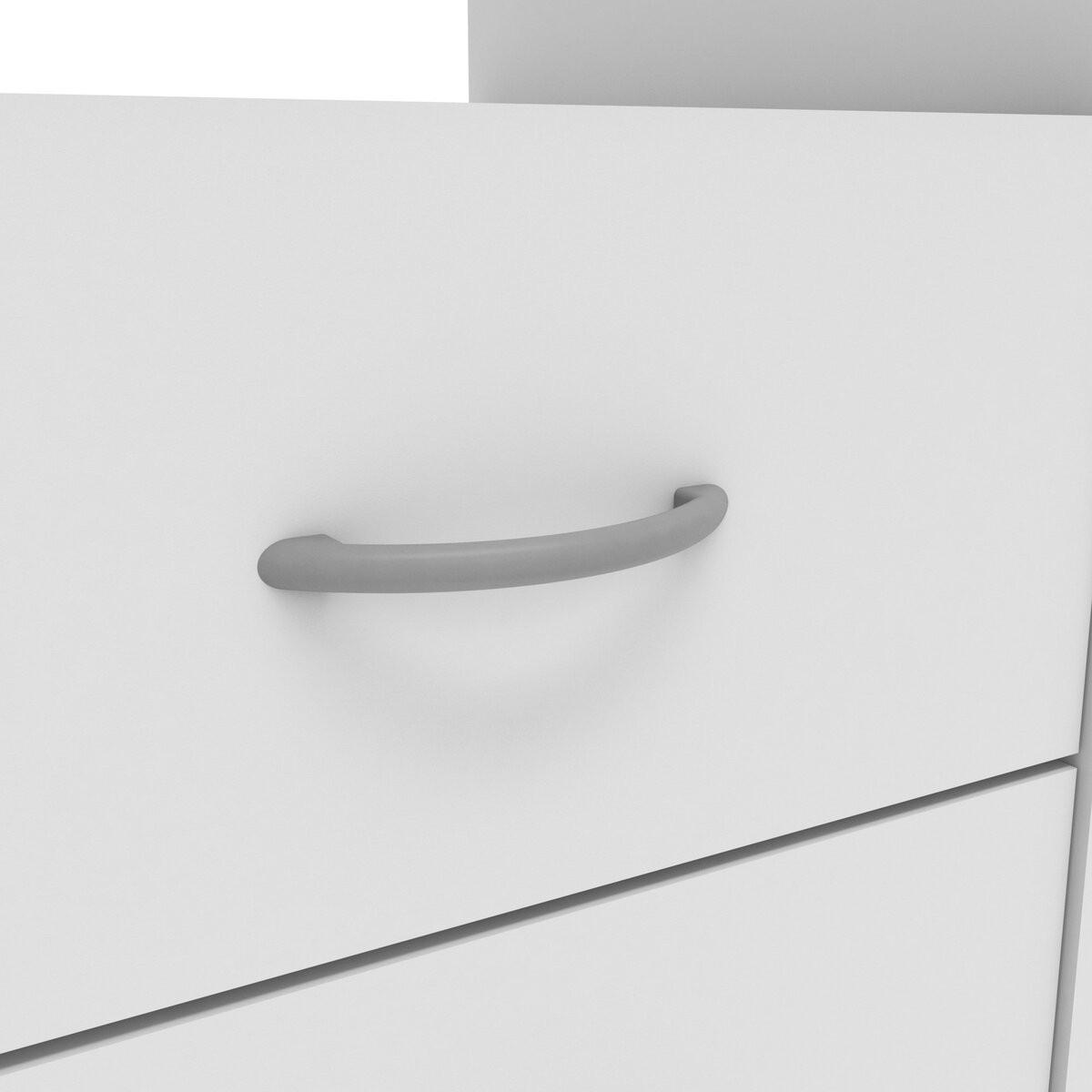 SCHREIBTISCH 1 Fach 3 Schubladen L123 cm - Aristote - Weiß, Holzwerkstoff (123/50.1/76.5cm) - Calicosy