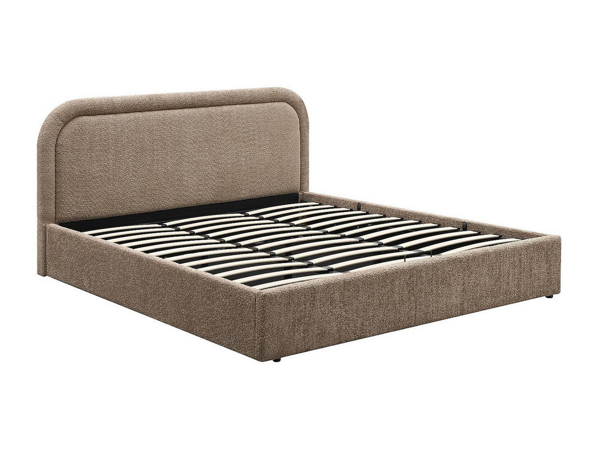 BETT mit Bettkasten - 2 Personen - stoff - taupe Fidozia - Taupe, Textil (200/200cm) - Vente-Unique