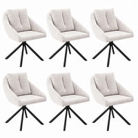 DREHSTUHL ergonomisch Samt Beige 6er-Set - Beige, Metall (54/79/65.2cm) - Meubliv