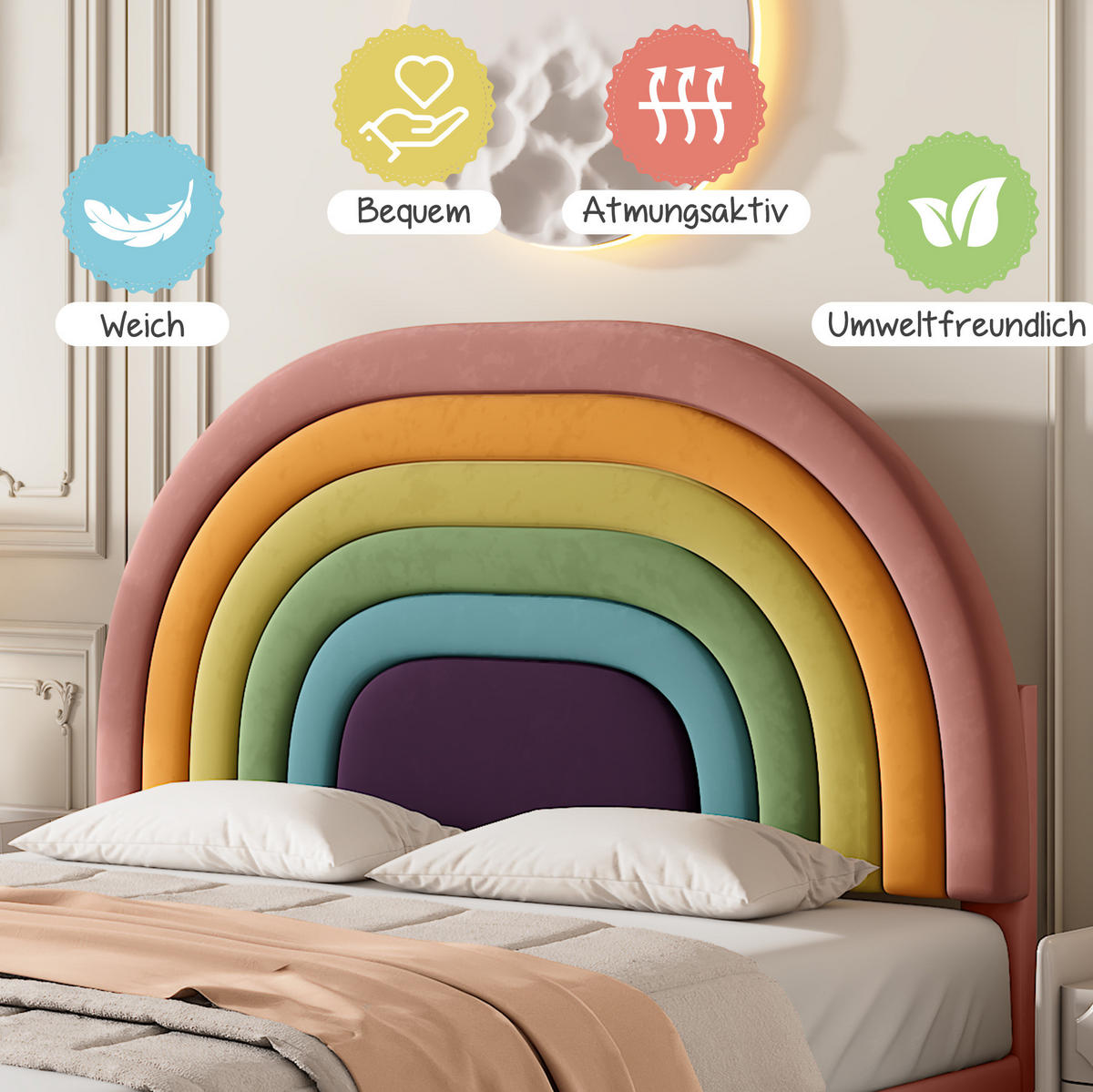 ČALOUNĚNÁ postel 140/200 cm růžová ze sametu s polohovatelným čelem a lamelovým roštem - růžová, textil (140/200cm) - OKWISH