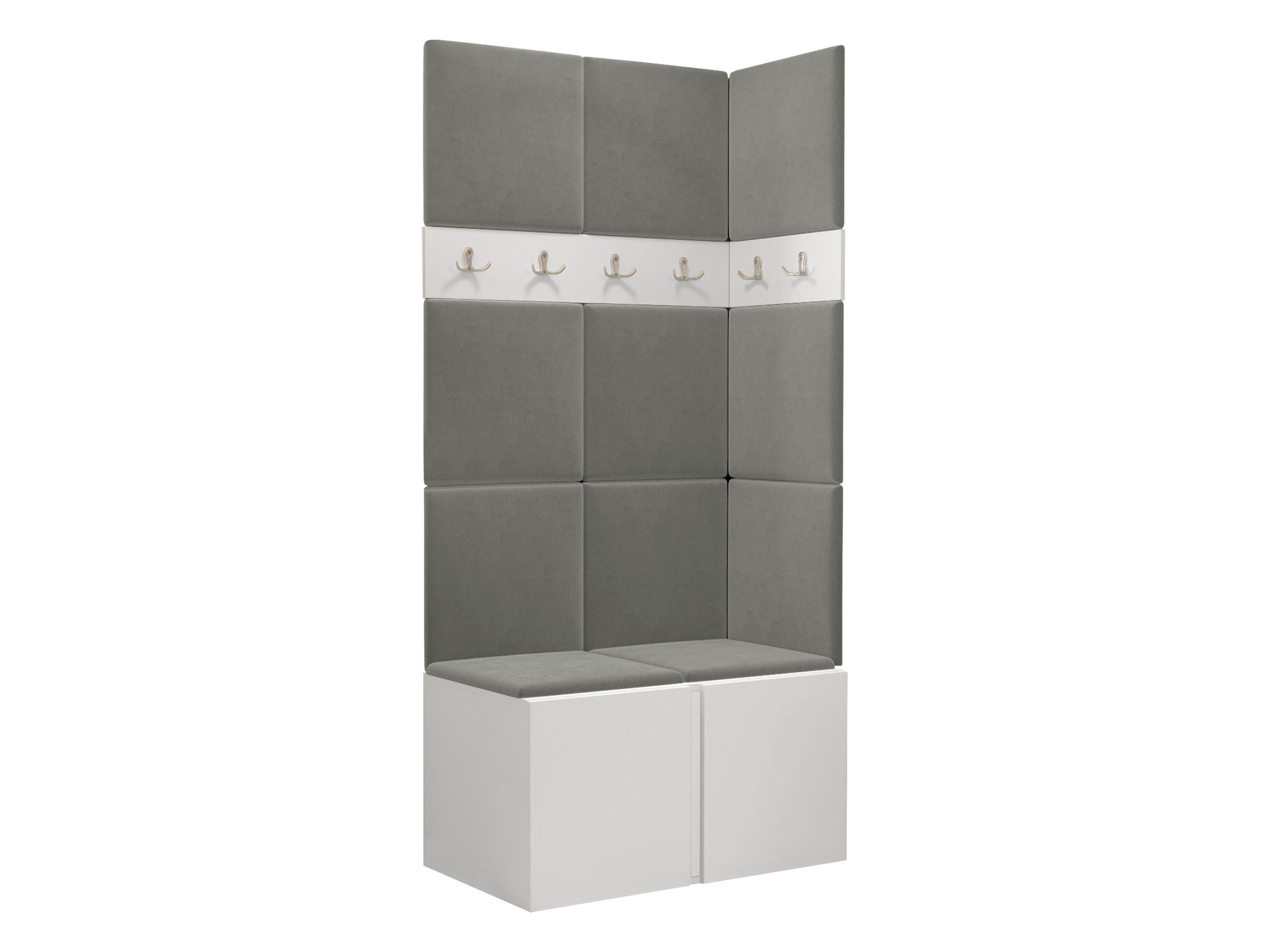 GARDEROBEN-SET Orion I - Weiß/Grau, Holzwerkstoff/Kunststoff (84/186/46cm) - MIRJAN24