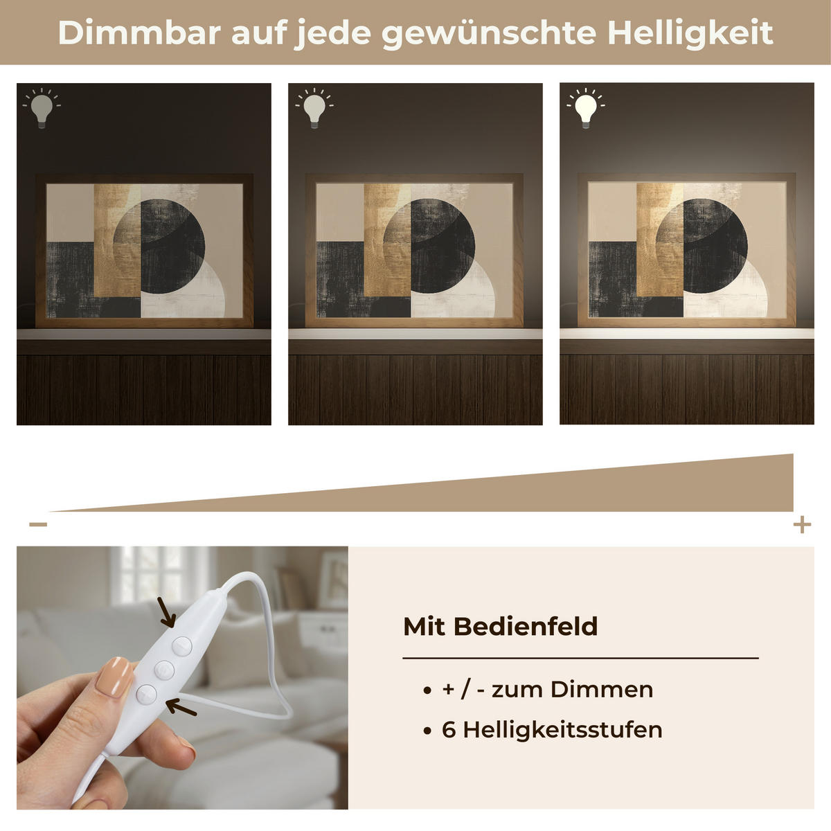 NÁSTĚNNÁ LAMPA Abstraktní - Moderní - Černá - Zlatá 30x20 cm - písková barva, kompozitní dřevo (30/20/8cm) - OnlyWow