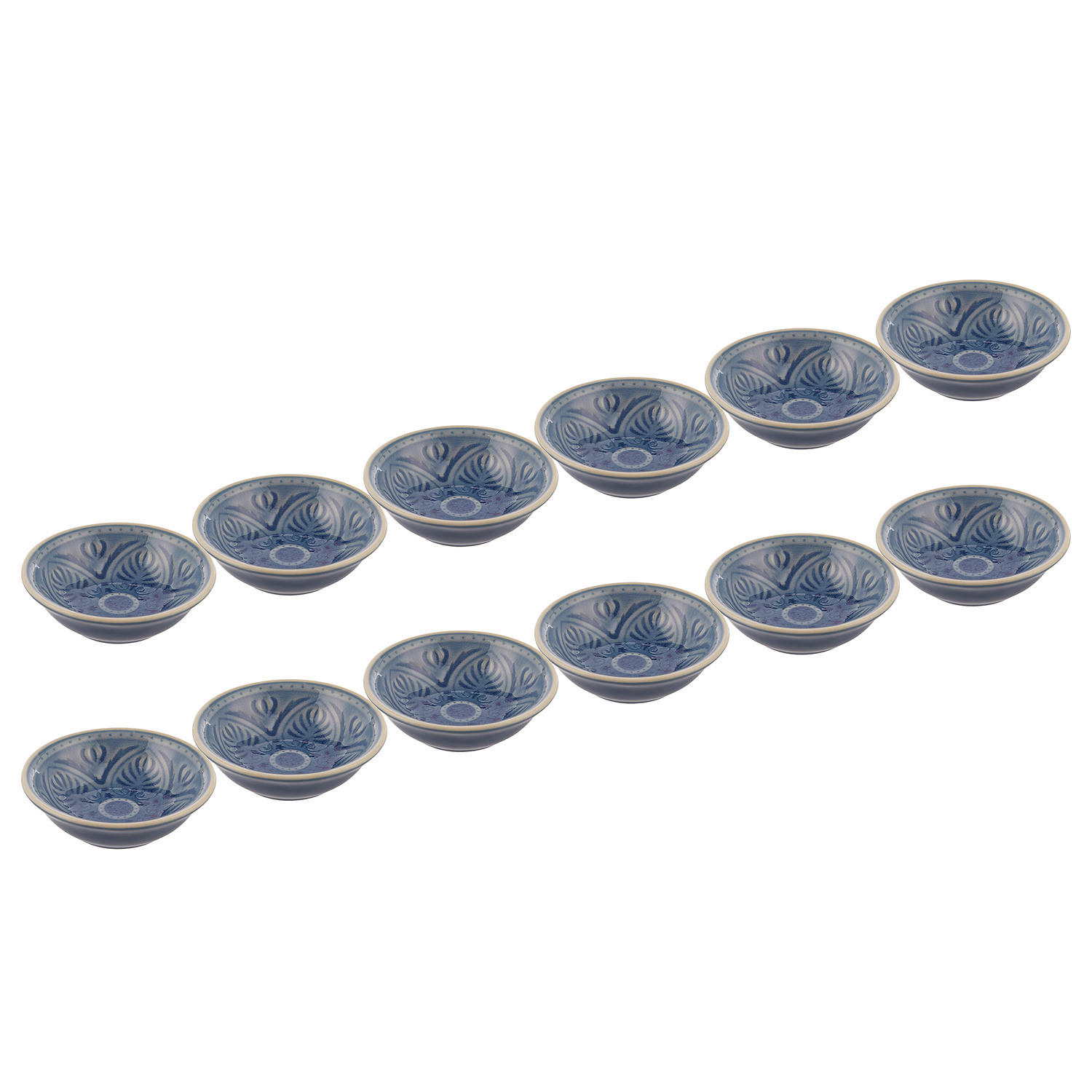 DIPSCHALE (12er Set) Sumatra - Blau, Keramik (9/9/3cm) - Butlers