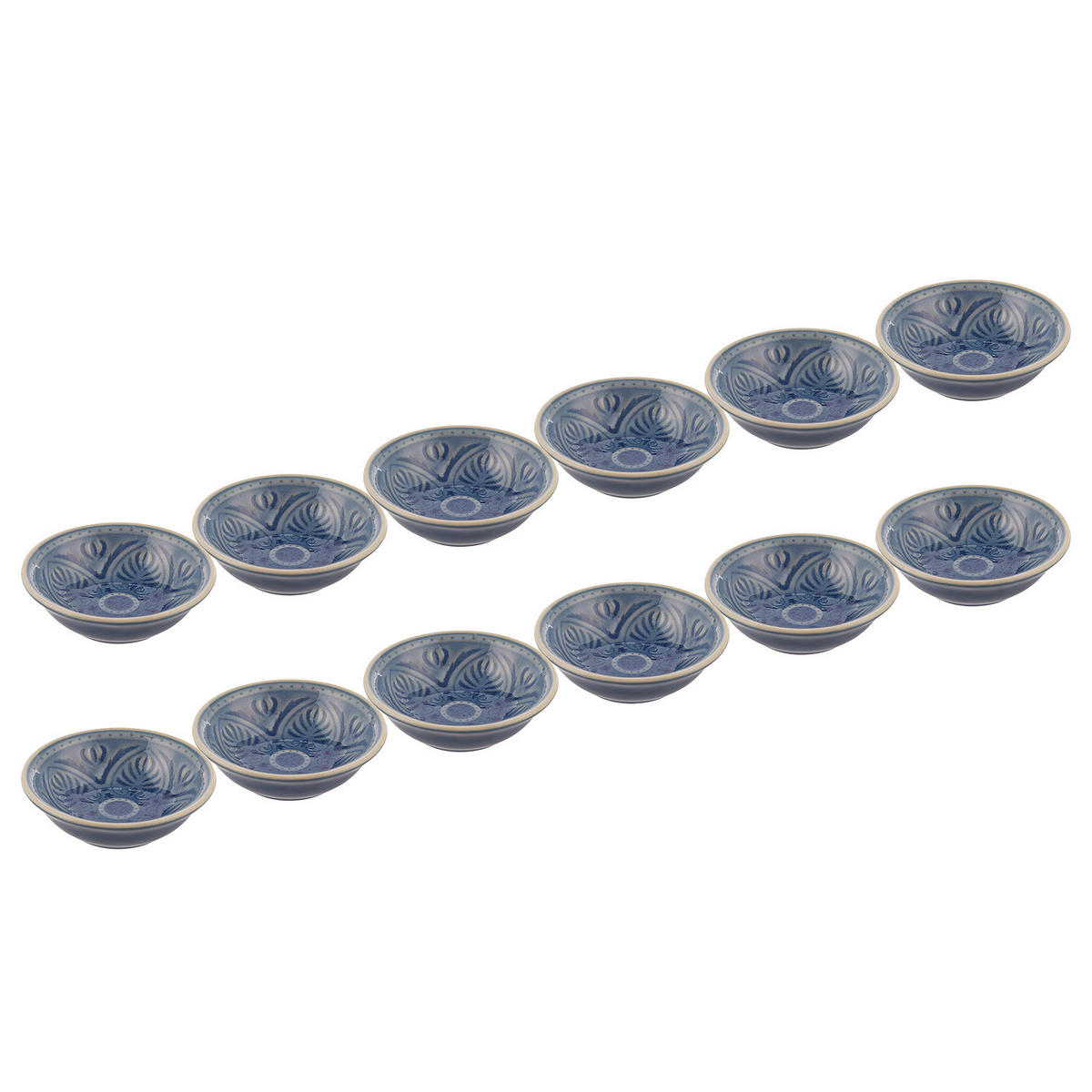DIPSCHALE (12er Set) Sumatra - Blau, Keramik (9/9/3cm) - Butlers