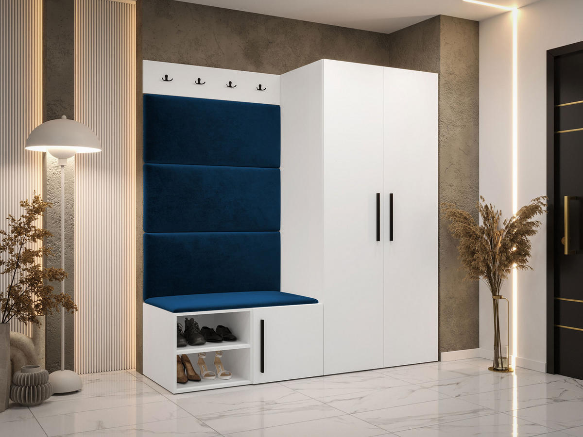 GARDEROBEN-SET Medi I - Blau/Schwarz, Holzwerkstoff/Kunststoff (80/191/50cm) - MIRJAN24