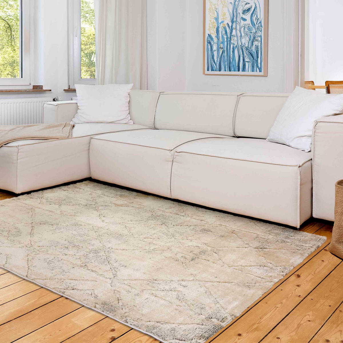 KURZFLORTEPPICH LOU - Hellgrau, Textil (200/280cm) - Astra