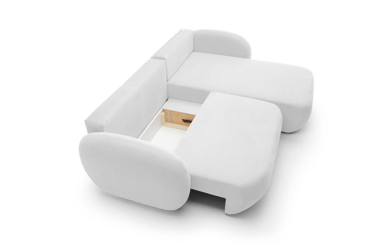 ECKSOFA OLIO L-Form Schlaffunktion mit Bettkasten, lose Rückenkissen, freistehend, RECHTS 248x174 cm Silver-coloured - Silberfarben, Holz/Textil (248/174cm) - DomoHome