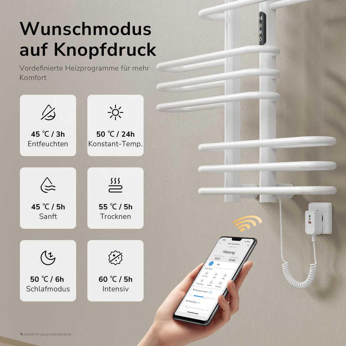 HEIZKÖRPER Elektrisch - Weiß, Metall (66/66/16.5cm) - EMKE