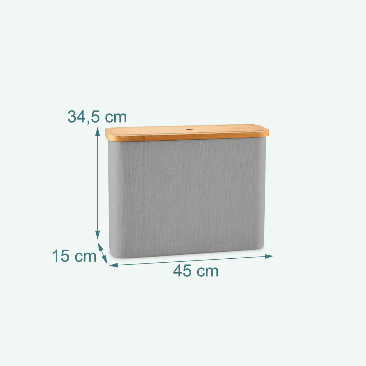 TOILETTENPAPIER-AUFBEWAHRUNG - Grau, Holz/Textil (45/34.5/15cm) - Relaxdays