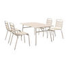 GARTEN-ESSGRUPPE: Tisch L. 160 cm + 4 stapelbare Stühle - Metall - Beige - MIRMANDE von MYLIA - Beige, Metall - Vente-Unique
