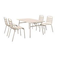 GARTENESSGRUPPE im Set - 4 -Sitzer - Stahl - beige - MIRMANDE - Beige, Metall - Vente-Unique