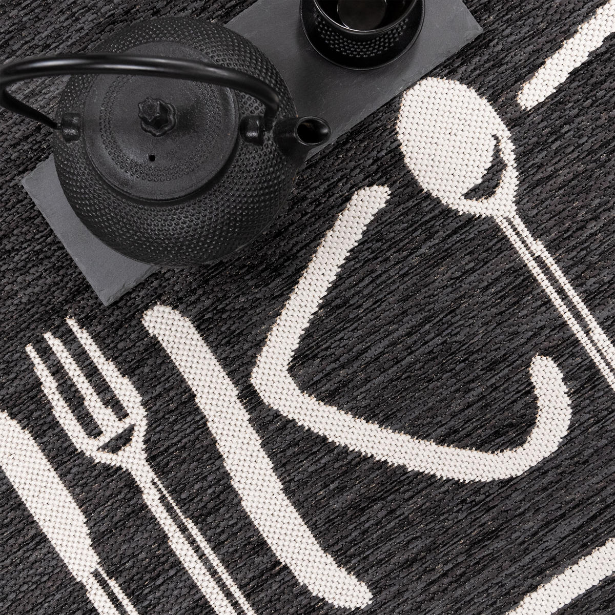 OUTDOORTEPPICH 160/220 cm Kitchen 385 - Anthrazit, Textil (160/220cm) - Paco Home