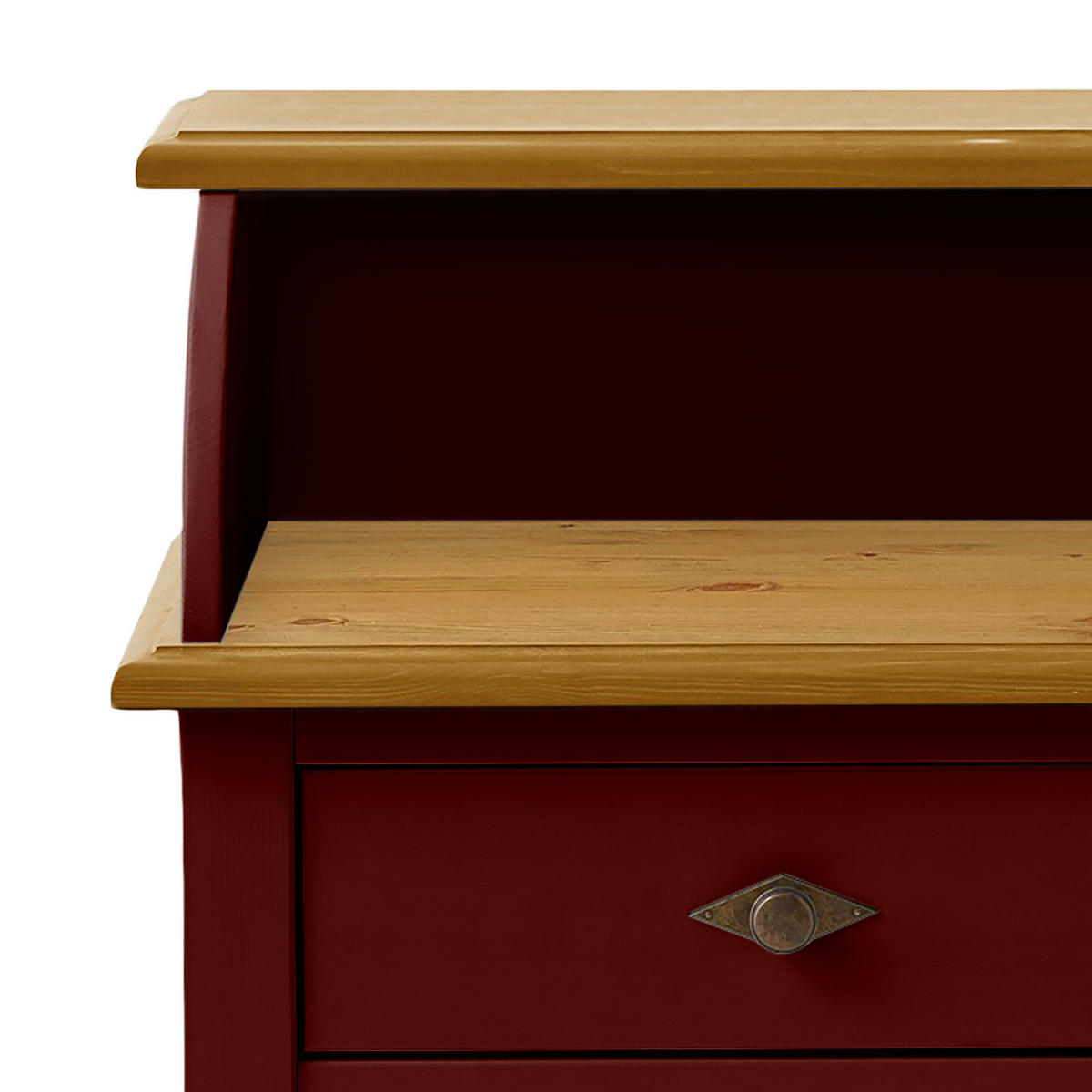 KONSOLENTISCH - Kiefer massiv - Rot/Kieferfarben, Holz (35/58/87cm) - home24