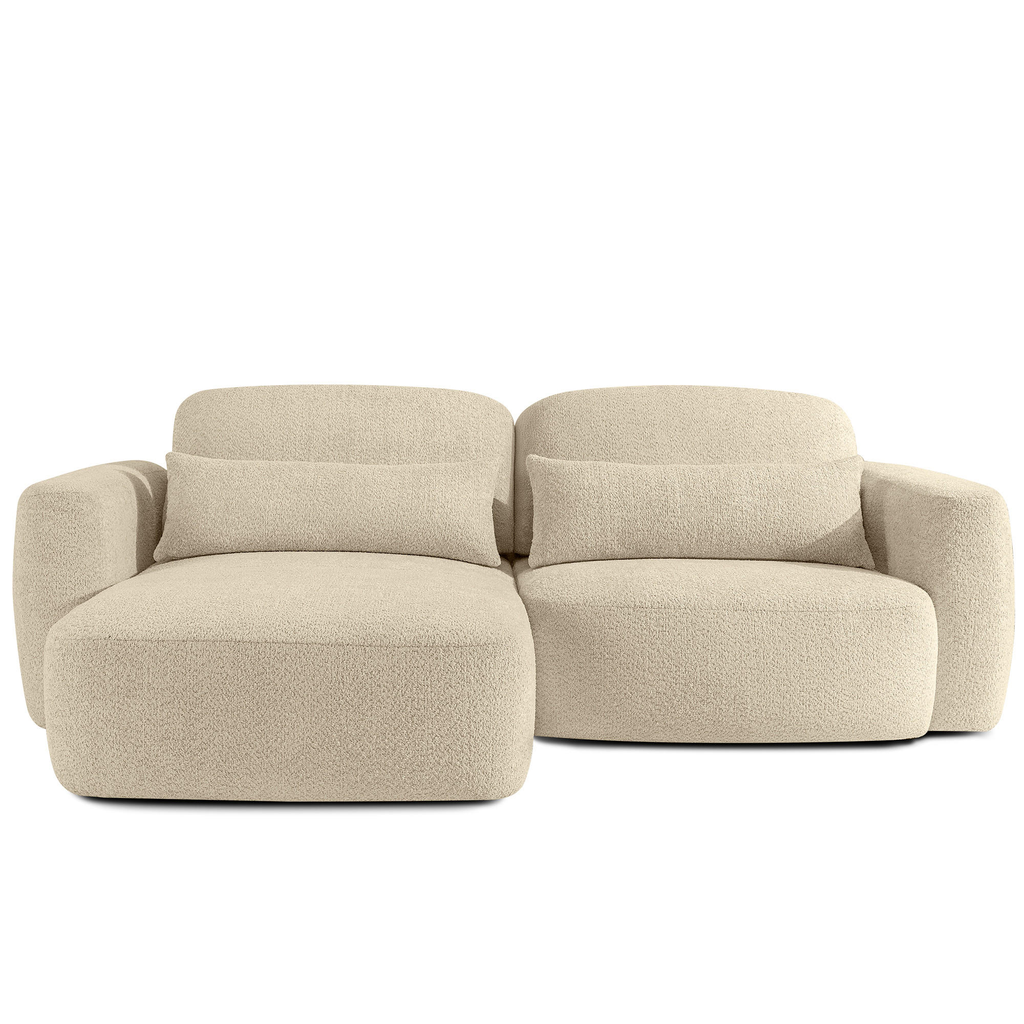 ECKSOFA links ELOSA - Beige, Holz/Textil (245/165cm) - KONSIMO®