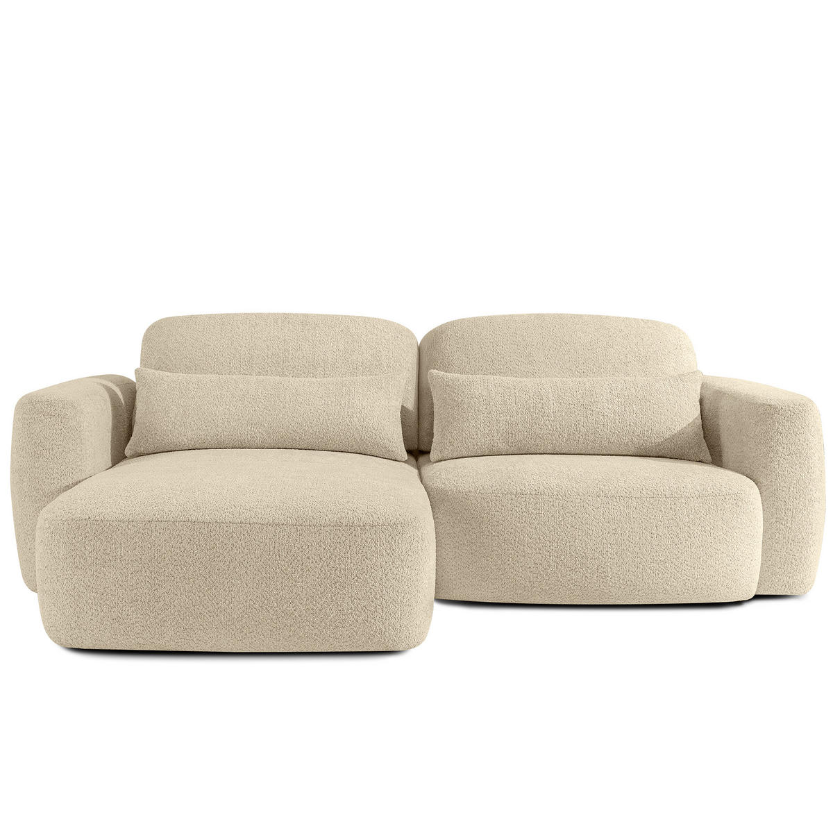 ECKSOFA links ELOSA - Beige, Holz/Textil (245/165cm) - KONSIMO®
