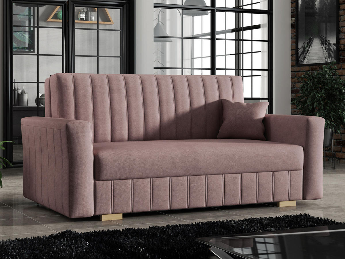 SCHLAFSOFA Viva Glam III - Naturfarben/Rosa, Holz/Kunststoff (160/85/98cm) - MIRJAN24