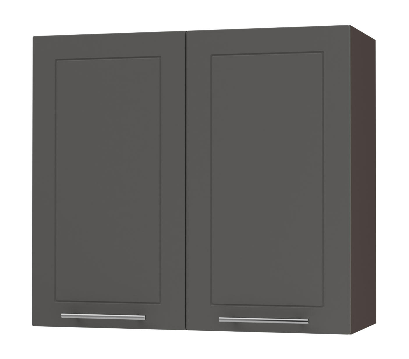 KÜCHENHÄNGESCHRANK Kvantum W3/80 Graphit Matt / Lava Matt 80 / 32,5 / 72cm - Dunkelgrau/Graphitfarben, Holz/Holzwerkstoff (80/72/32.5cm) - Feldmann-Wohnen
