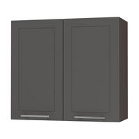KÜCHENHÄNGESCHRANK Kvantum W3/80 Graphit Matt / Lava Matt 80 / 32,5 / 72cm - Dunkelgrau/Graphitfarben, Holz/Holzwerkstoff (80/72/32.5cm) - Feldmann-Wohnen