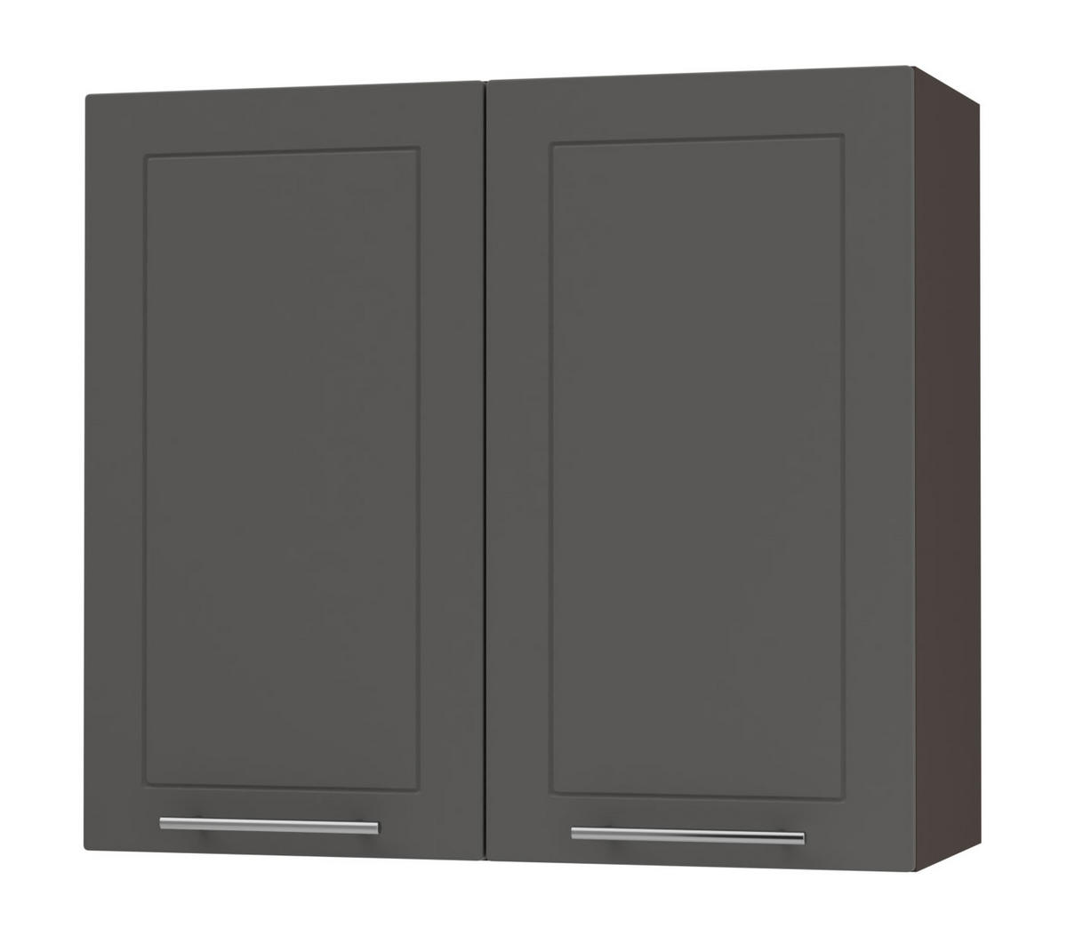 KÜCHENHÄNGESCHRANK Kvantum W3/80 Graphit Matt / Lava Matt 80 / 32,5 / 72cm - Dunkelgrau/Graphitfarben, Holz/Holzwerkstoff (80/72/32.5cm) - Feldmann-Wohnen