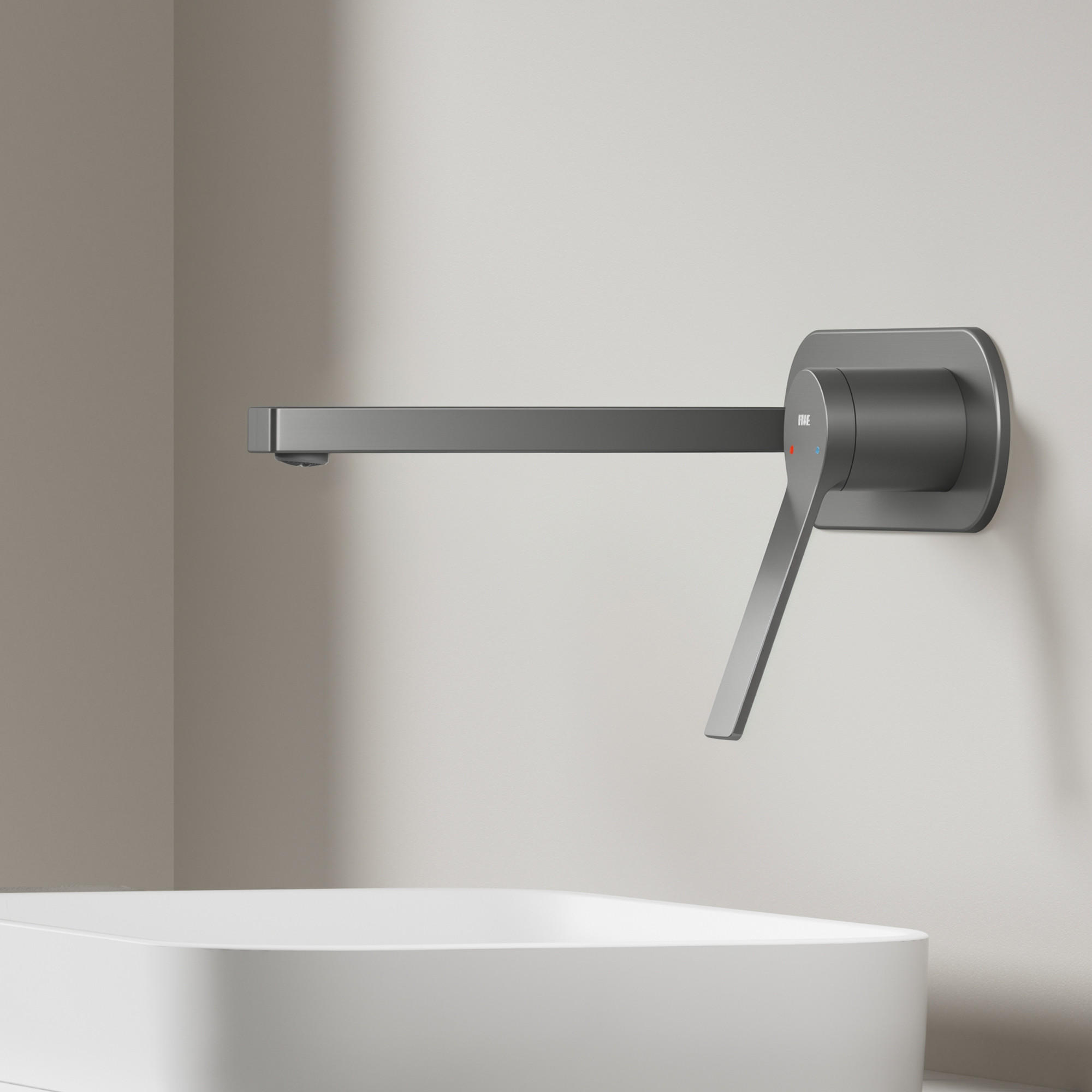 WASCHTISCHARMATUR mit Luftsprudler Messing Anthrazit - Dunkelgrau, Metall (21/7/28.8cm) - EMKE