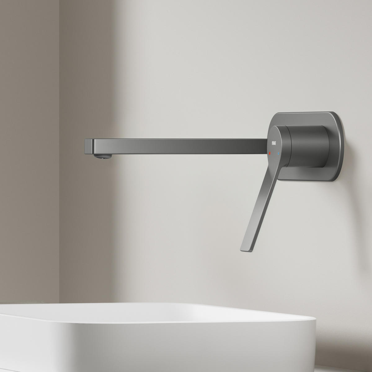 WASCHTISCHARMATUR mit Luftsprudler Messing Anthrazit - Dunkelgrau, Metall (21/7/28.8cm) - EMKE