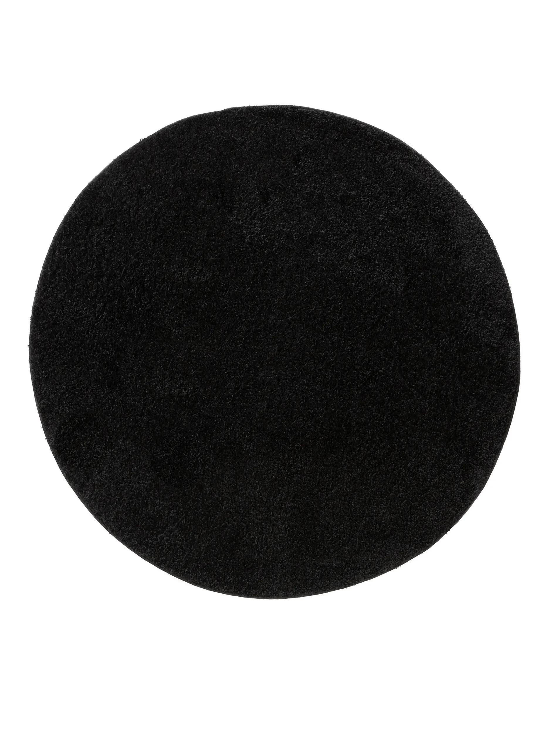 benuta Hochflorteppich Schwarz 120x120 cm