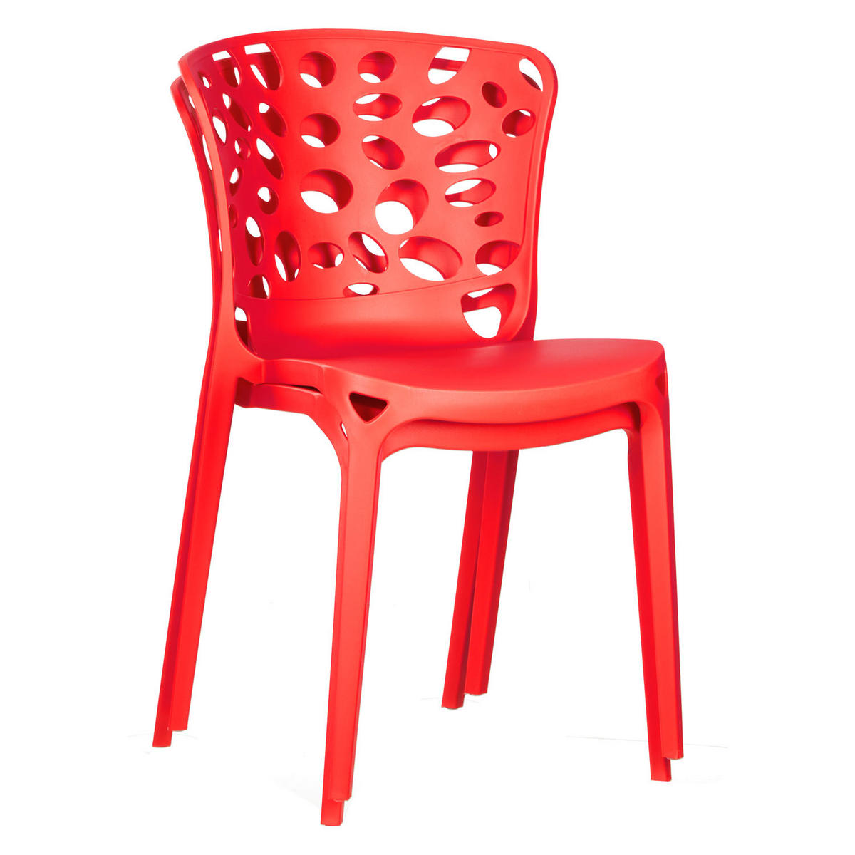 GARTENSTUHL 2er-Set Kunststoff Rot - Rot, Kunststoff (47/83/47cm) - Homestyle4u