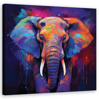 WANDBILD elefant tiere farbig - Multicolor, Textil (50/50cm) - Feeby