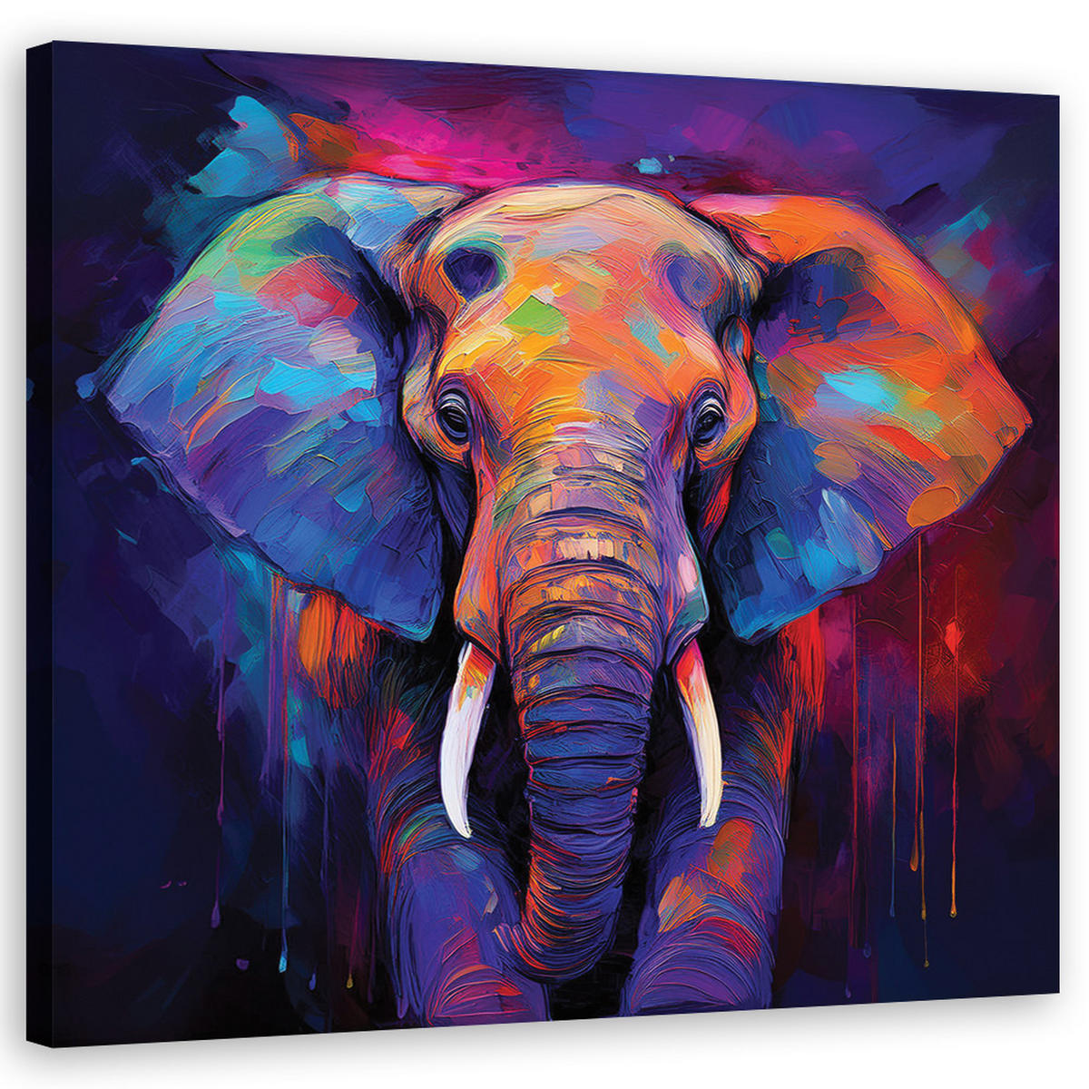 WANDBILD elefant tiere farbig - Multicolor, Textil (50/50cm) - Feeby