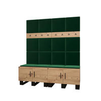 GARDEROBEN-SET 196/168/45,6 - Waldgrün/Schwarz, Holz/Kunststoff (168/196/45.6cm) - Abiks Möbel