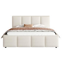POLSTERBETT 180/200 cm aus Bouclé mit Lattenrost und gepolstertem Kopfteil Beige - Beige, Textil (180/200cm) - Modenvie