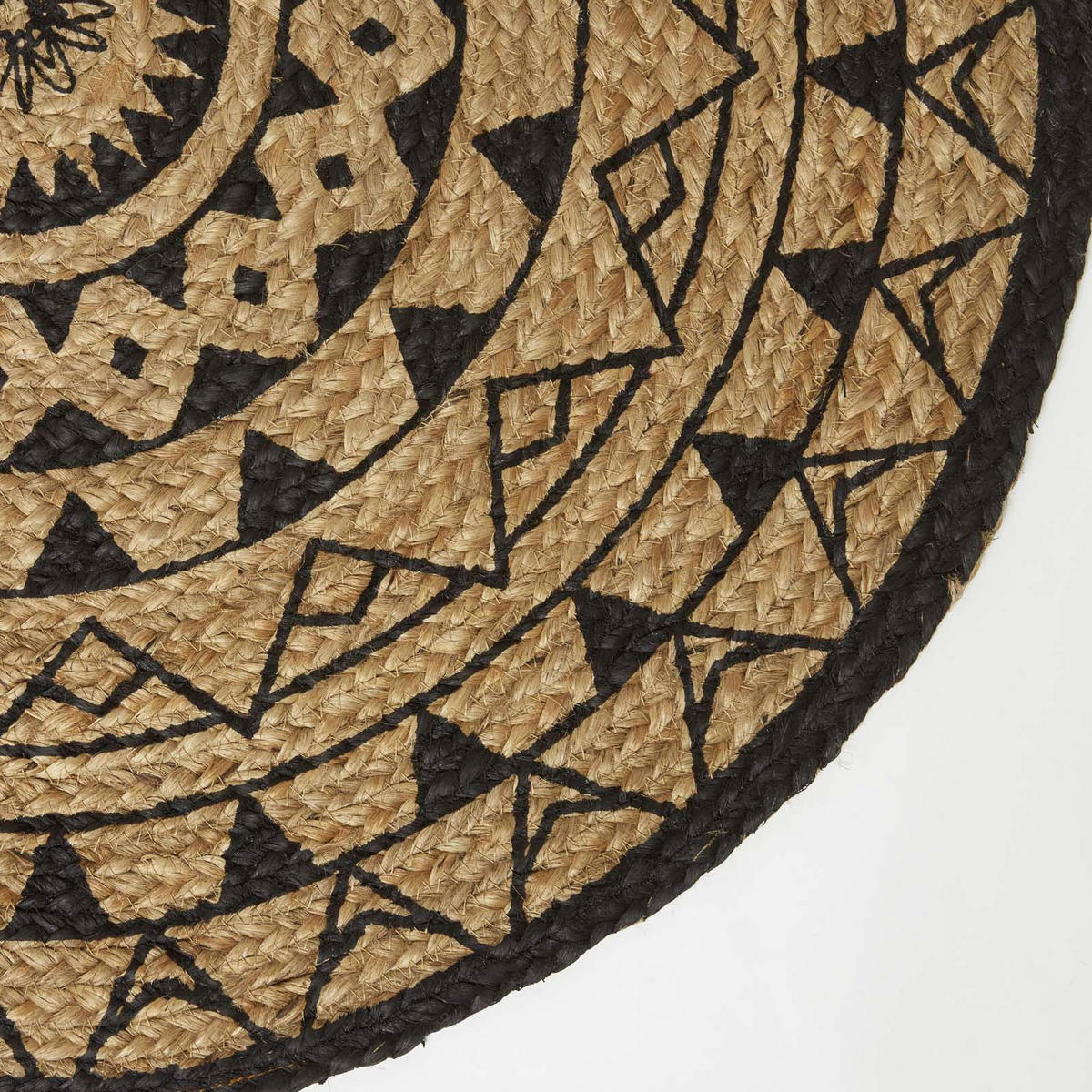 TEPPICH Mandala rund geflochten 90 cm - Schwarz, Naturmaterialien (90/90cm) - Homescapes