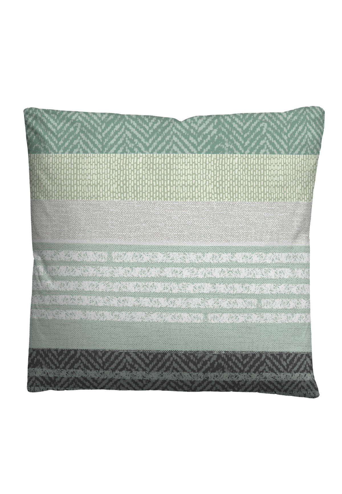 BETTWÄSCHE-GARNITUR Biber Quermuster pistaziengrün, 135x200 cm + 80x80 cm - Hellgrün, Textil (135/200cm) - biberna