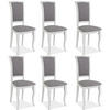 ESSZIMMERSTÜHLE Olivia 6-teilig Weiß / Grau - Weiß/Grau, Holz (45/96/42cm) - Feldmann-Wohnen