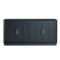 SIDEBOARD aus MDF 169x40x80 cm Schwarz mit verstellbaren Einlegeböden und Kippschutz - Schwarz, Holzwerkstoff (169/80/40cm) - Modfu